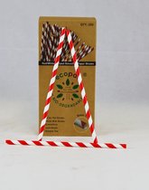 Red & White Striped Smoothie Paper Straws 235mm X 8mm